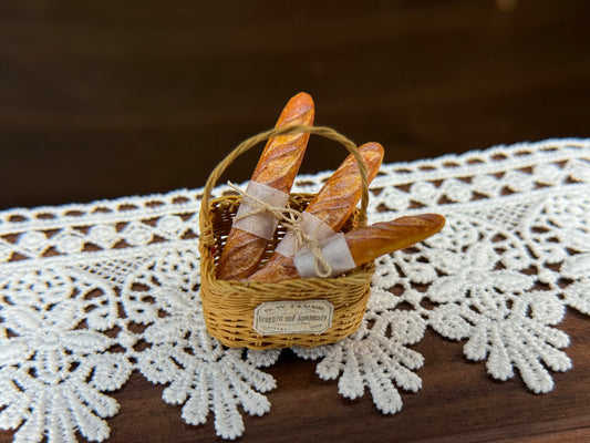 Handcrafted Miniature Square Picnic Basket